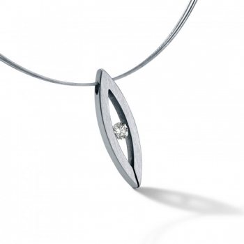 Damenanhänger Navette mit Diamant